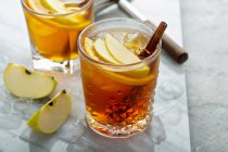 Apple cider old fashioned cocktail with cinnamon — Stock Photo