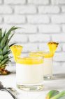 Panna cotta with pineapple — Stock Photo