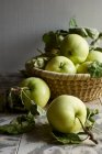 Natureza morta com maçãs de verão de Klarapfel — Fotografia de Stock