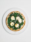 Spinach and goat's cheese pizza — Stock Photo