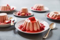 Rhubarb ice cream with rhubarb compote — Stock Photo
