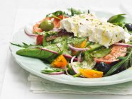 Griechischer Salat, Nahaufnahme — Stockfoto