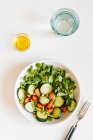 Fresh summer salad with cucumber — Stock Photo