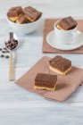 Millionaires shortbread with caramel and chocolate — Stock Photo