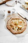 Galette rustic tart with apples and cinnamon — Stock Photo