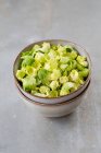 Brussels sprout leaves in a bowl — Stock Photo