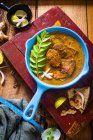 Vanjaram kingfish curry close-up view — Fotografia de Stock