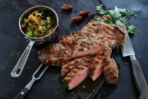 Nahaufnahme von köstlichem Grill Secreto Ibrico Schweinefleisch — Stockfoto