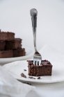 Sweet potato brownies with cocoa nibs — Stock Photo