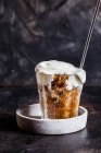 Coffee granita with semi-whipped cream — Stock Photo