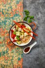 Char-grilled Tofu Noodle Bowl — Stock Photo