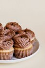 Cupcake with chocolate cream — Stock Photo