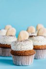 Tiramisu cupcakes decorated with ladyfingers cookies — Stock Photo