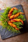Crevettes panées vue rapprochée — Photo de stock