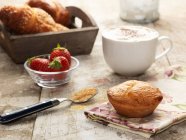 Italian breakfast on table — Stock Photo