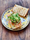Pane di salmone e avocado — Foto stock