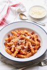 Penne all Arrabiata close-up view — Stock Photo