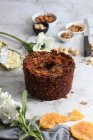 Dried fruit cake with nuts — Stock Photo