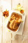 Spicy roast chicken with harissa oil — Stock Photo