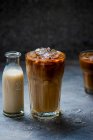 Ice coffee with almond milk — Stock Photo