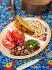 Taco with Pinto Beans — Stock Photo