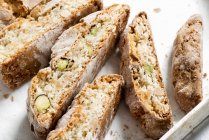 Biscotti with fiachios close-up — стокове фото