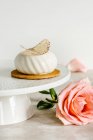Vanille und weiße Schokolade Mousse individuelle Kuchen — Stockfoto
