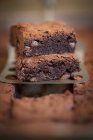 Fresh brownies close-up view — Stock Photo