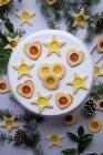 Stained-glass window biscuits for Christmas — Stock Photo