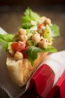 Sandwich with chickpea salad — Stock Photo