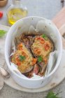Aubergines stuffed with mince — Stock Photo
