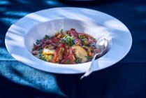 Pancetta lentilles aux champignons — Photo de stock