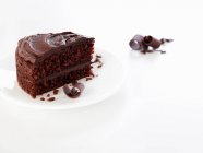 Belgischer Schokoladenkuchen aus nächster Nähe — Stockfoto