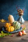 Autumn Scene with Assorted Pumpkins — Stock Photo