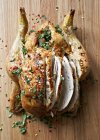 Chilli roast chicken with herbs — Stock Photo