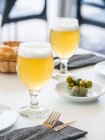 Clara (lemon beer) served in Spain — Stock Photo