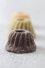 Mini gugelhupfs with belgian dark chocolate and cognac — Stock Photo