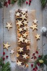 Frangipane and dried fruit (mince) christmas tart — Stock Photo