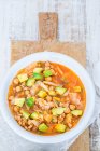 Stew with salsiccia, chickpeas, cabbage and avocado — Stock Photo