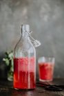 Limonade aus frischen Erdbeeren, Minze und Eis — Stockfoto