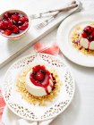 Panna Cotta desserts with Berries Compote — Stock Photo