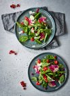 Salada de foguete com molho de rabanete e framboesa — Fotografia de Stock