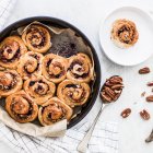 Blueberry and pecan nut buns — Stock Photo