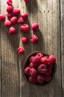 Fresh raspberries close-up view — Stock Photo