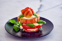 Tomates à la mozzarella et basilic — Photo de stock