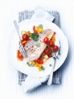 Pike-perch fillet with vegetables — Stock Photo