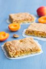 Apricot tray bake slices with coconut — Stock Photo