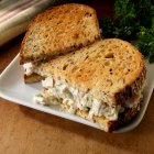 Chicken salad sandwich on toasted multigrain bread — Stock Photo
