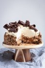 Banoffee pie, sliced on stand — Stock Photo
