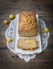 Mirabelle Cake close-up view — Stock Photo